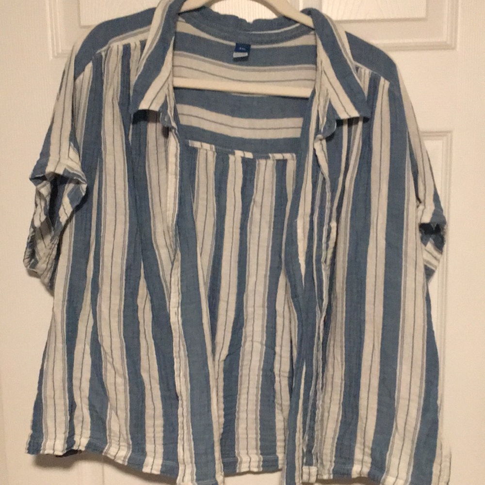 Cropped linen camp shirt